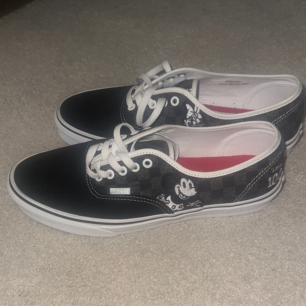 Disney100 Anniversary Men's  Vans Black and White Disney Shoes